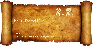 Miu Ramón névjegykártya
